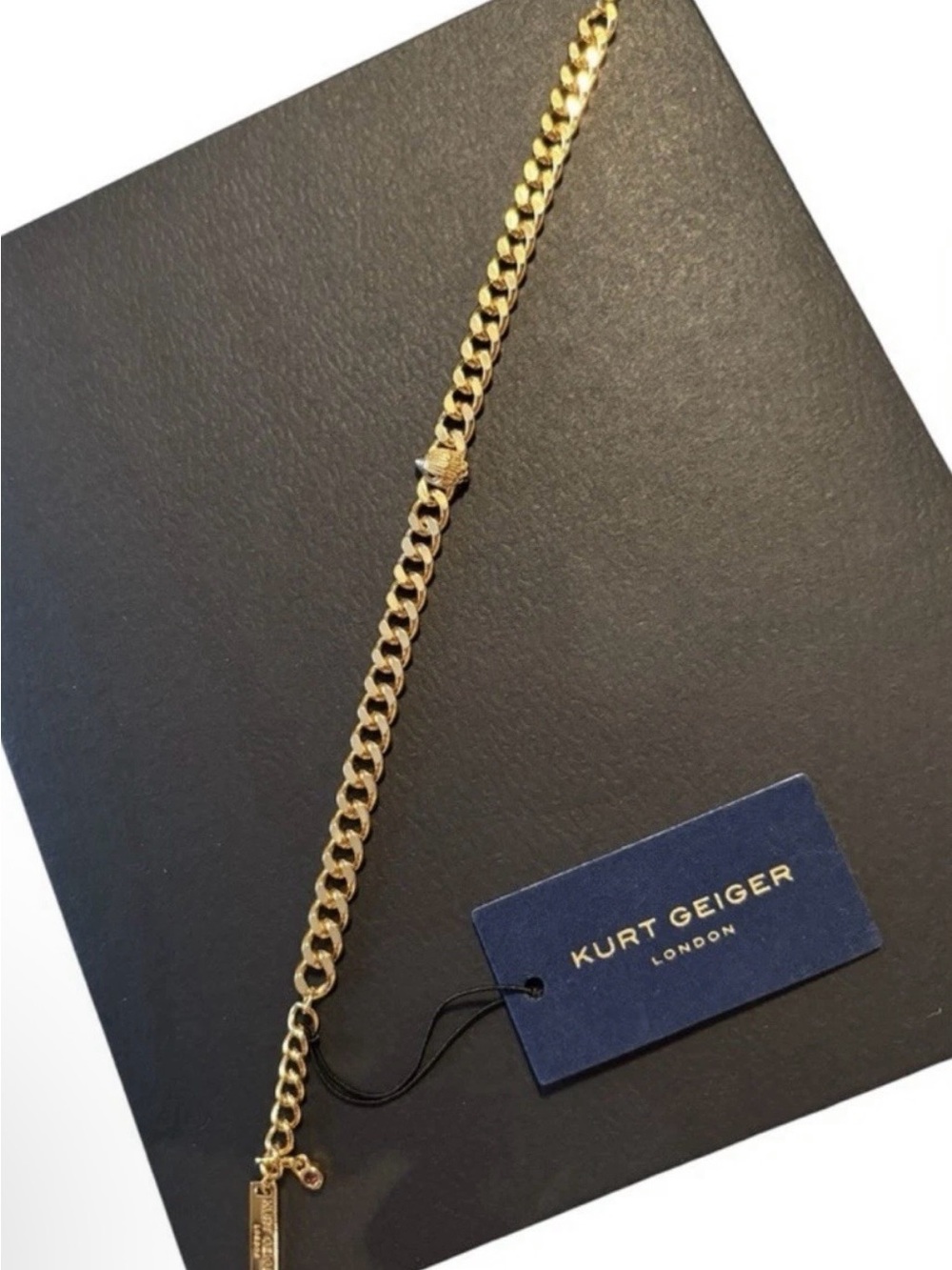 Kurt Geiger Gold Curb Chain Bracelet with Eaglehead - Picture 7 of 8